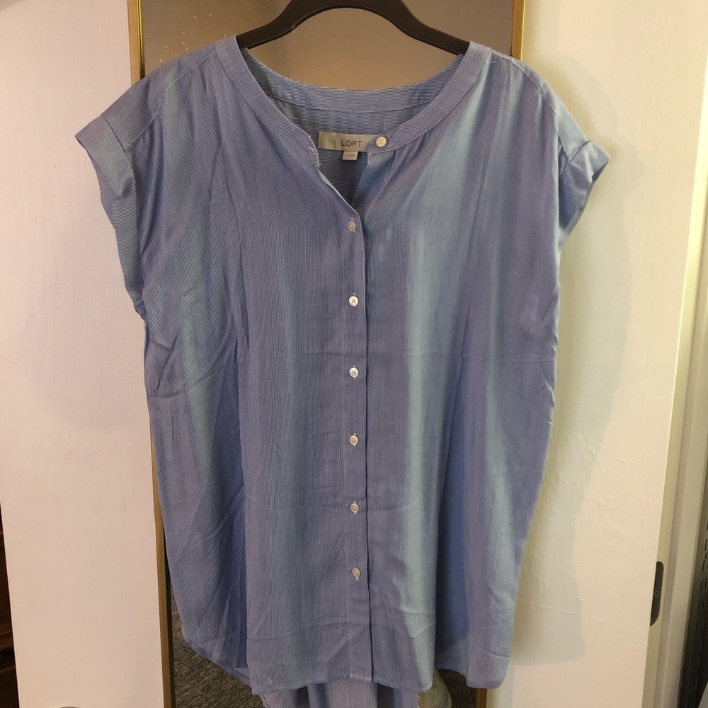 LOFT button down tunic top